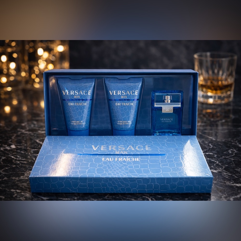 Versace Man Eau Fraîche 3-Piece Gift Set | Cologne, Shower Gel & After Shave